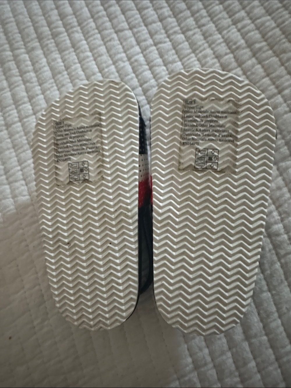 Janie and Jack Navy, White & Red Perforated Slide Sandals - Picture 3 of 5